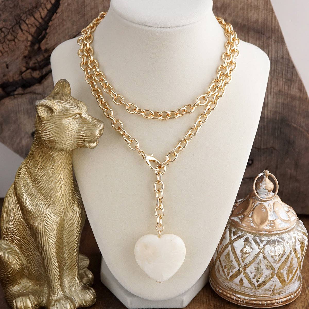 Sugarheart Shine – Puffy Acrylic Heart Chain Necklace