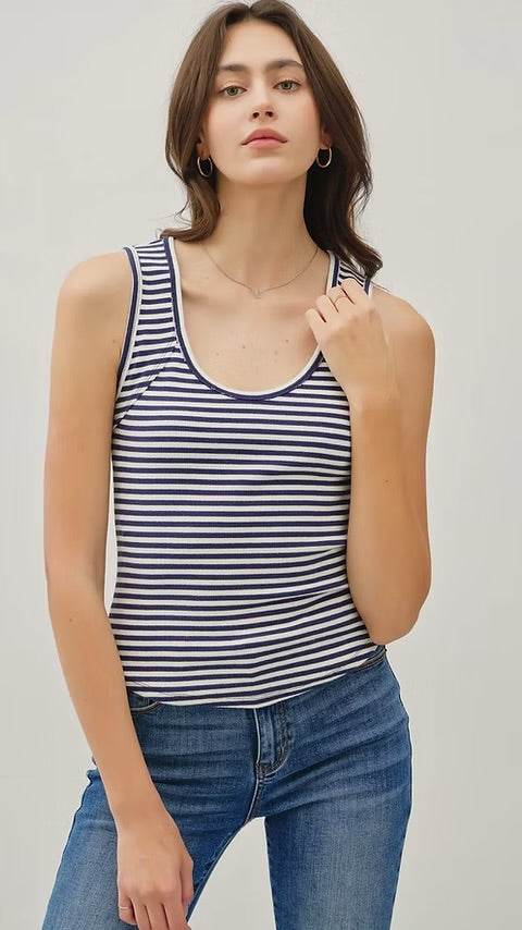 Garment Died Round Neck Tank Top