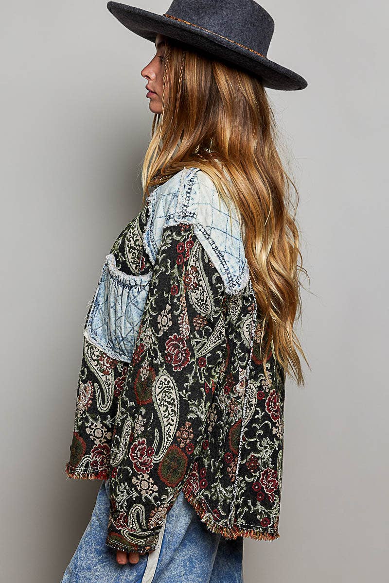 Valentina Vintage Jacquard Patch Jacket