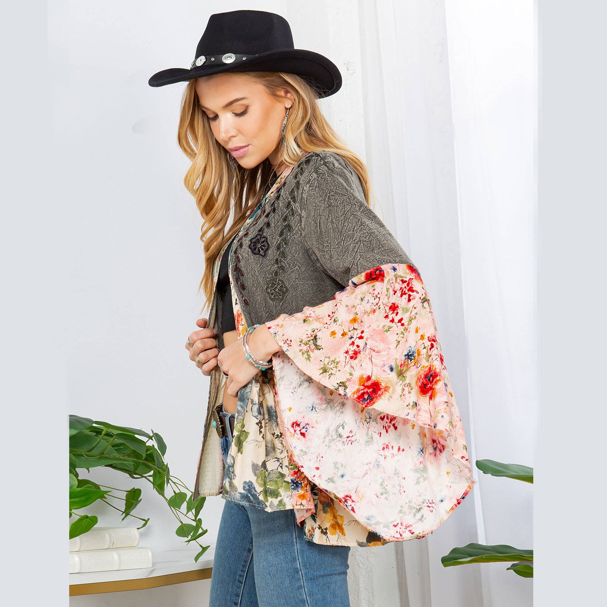 Boho Summer Patchwork Kimono Top
