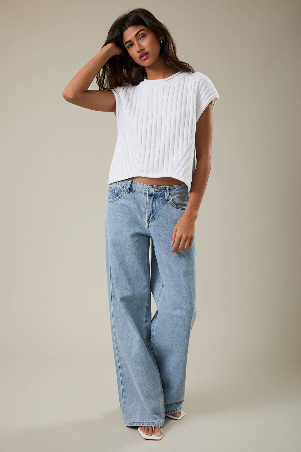 White Summer Everyday Sweater Top/ Reese