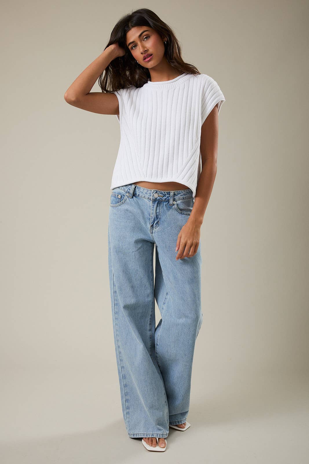 White Summer Everyday Sweater Top/ Reese