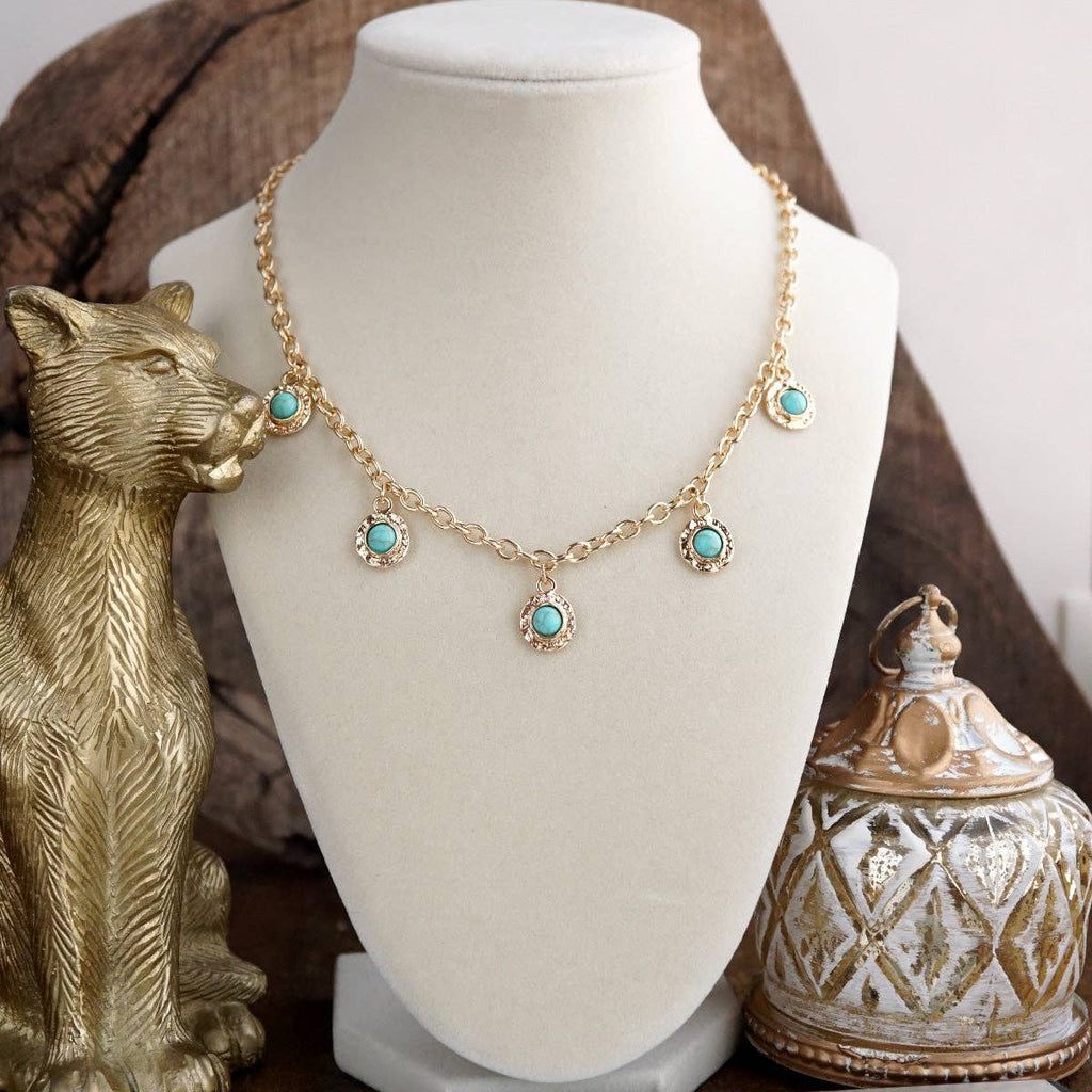 Pearl Turquoise Gold Drop Earrings – Petite Glow
