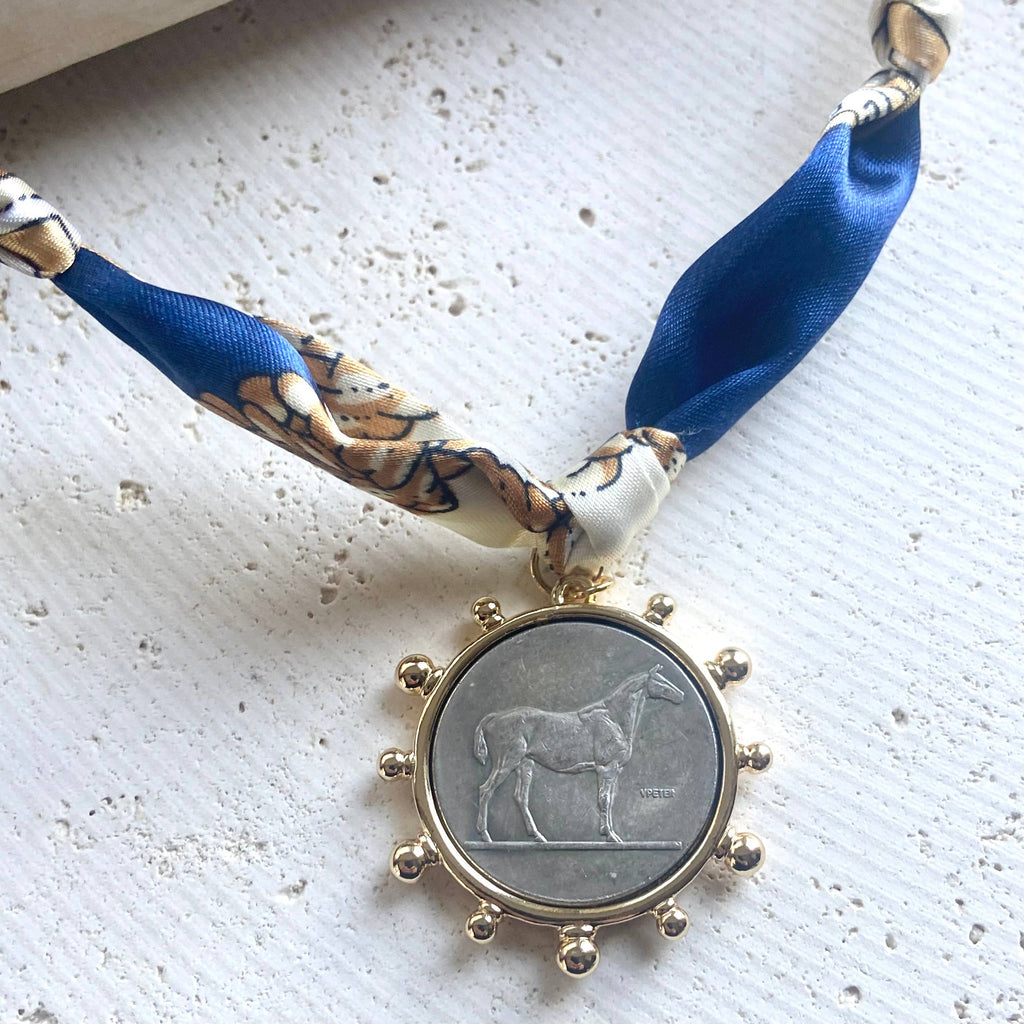 Scarf Necklace w/ Charms + Pendants