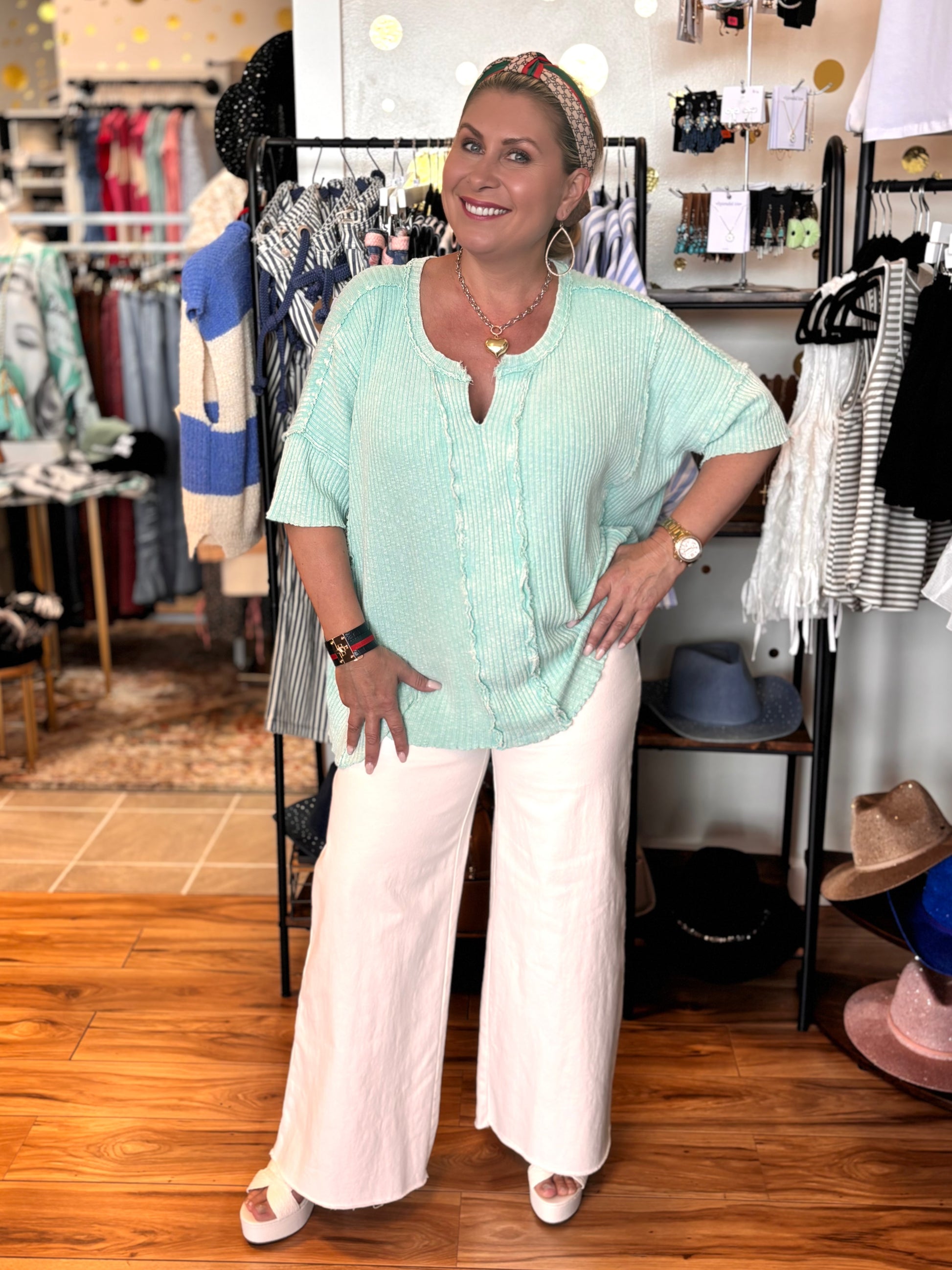 Terre by Easel Ribbed Short Sleeve Tee