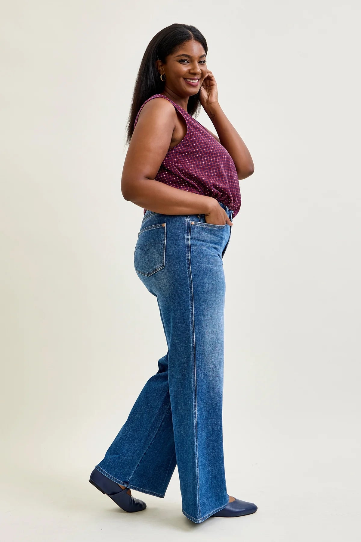 Judy Blue Jordyn Tummy Control Wide Leg Jeans