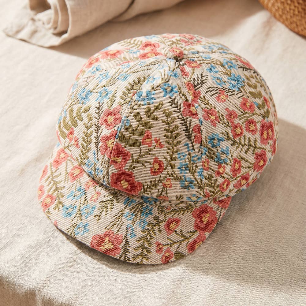 Marielle Floral Tapestry Newsboy Cap