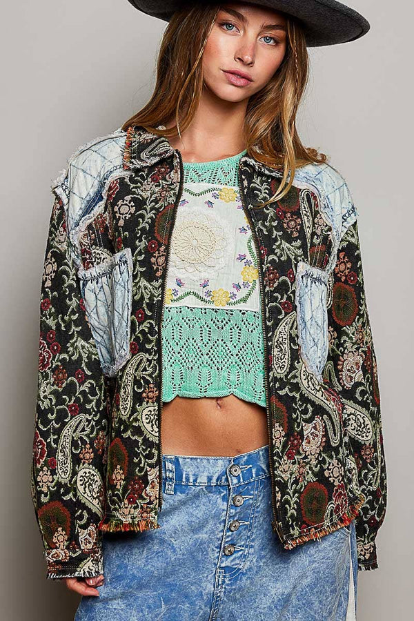 Valentina Vintage Jacquard Patch Jacket
