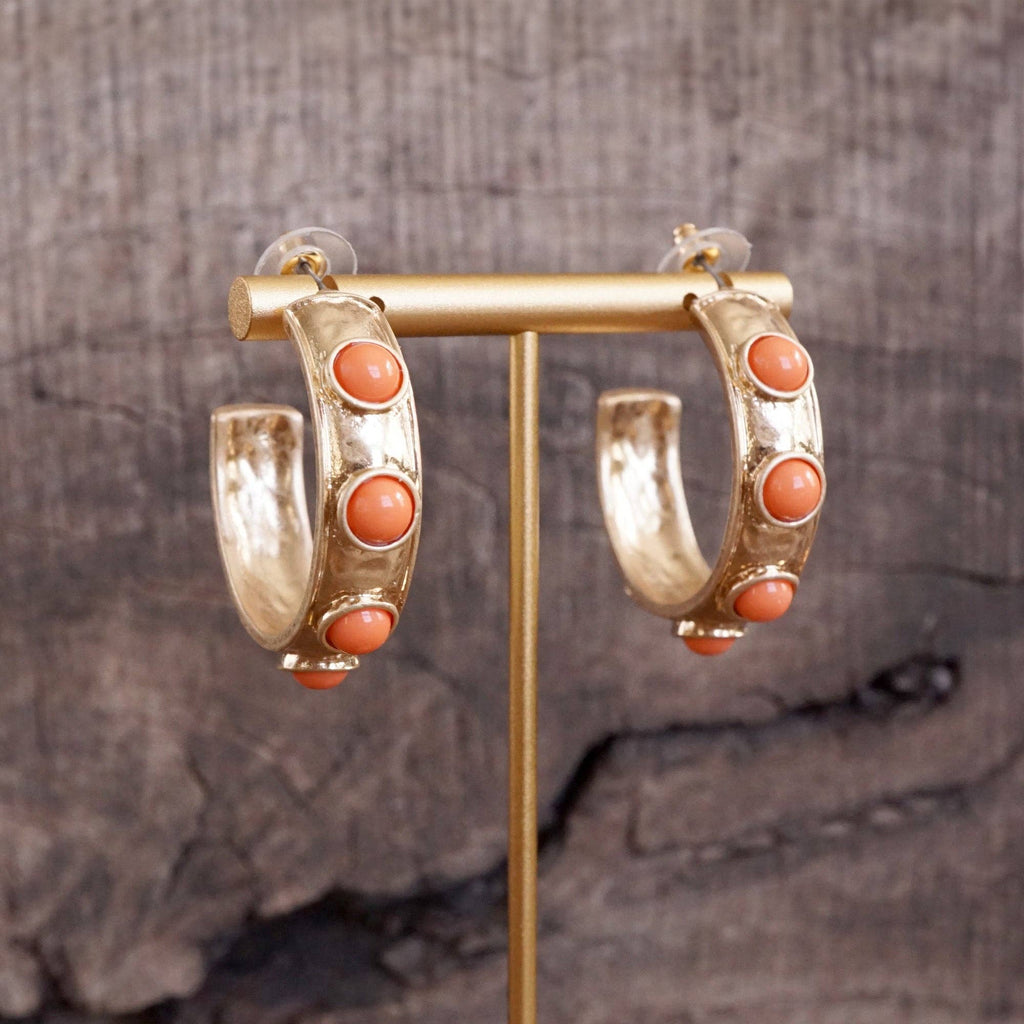 Jeweled Bubble Hoop Earrings – Colorful Acrylic Cabochons