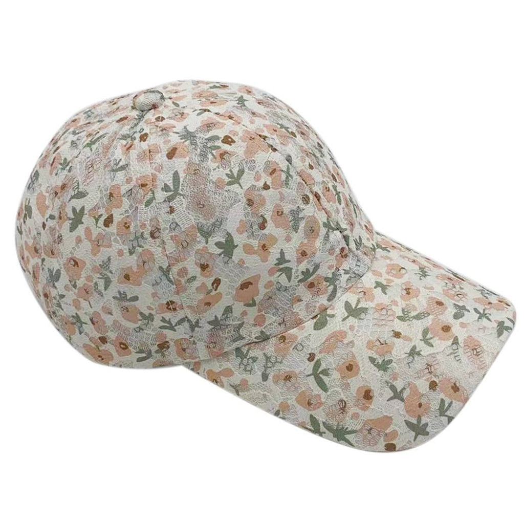 Lacey Floral Print Baseball Cap