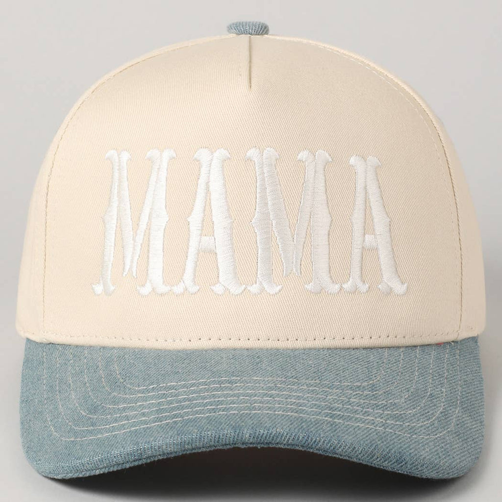 MAMA Typographic Design Embroidery Baseball Cap