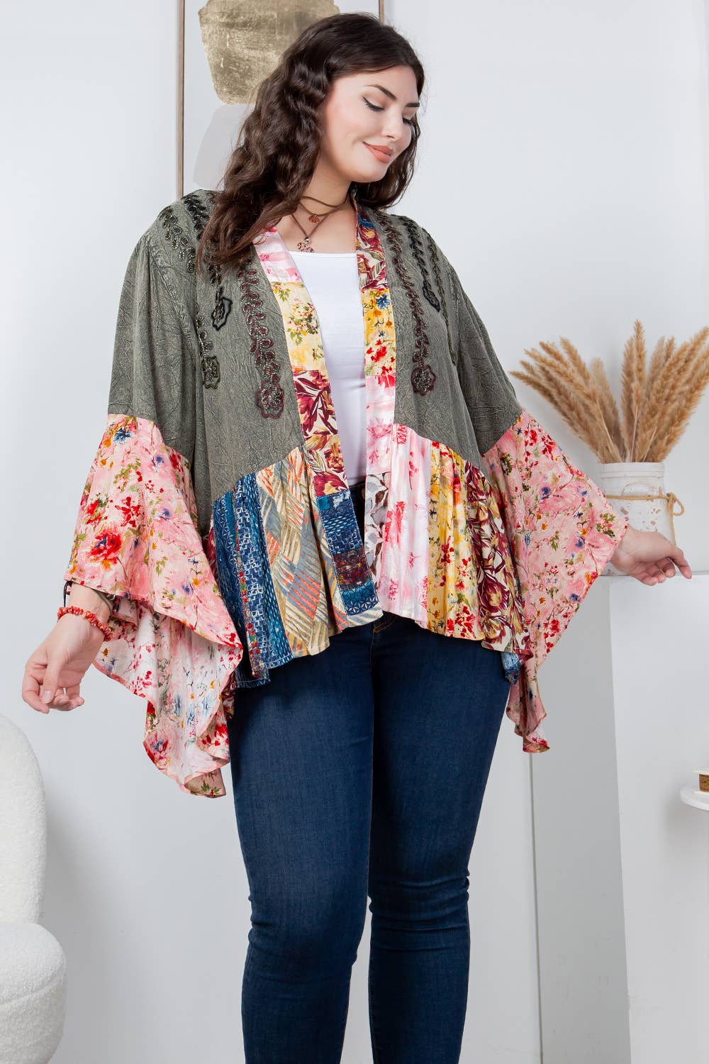 Boho Summer Patchwork Kimono Top