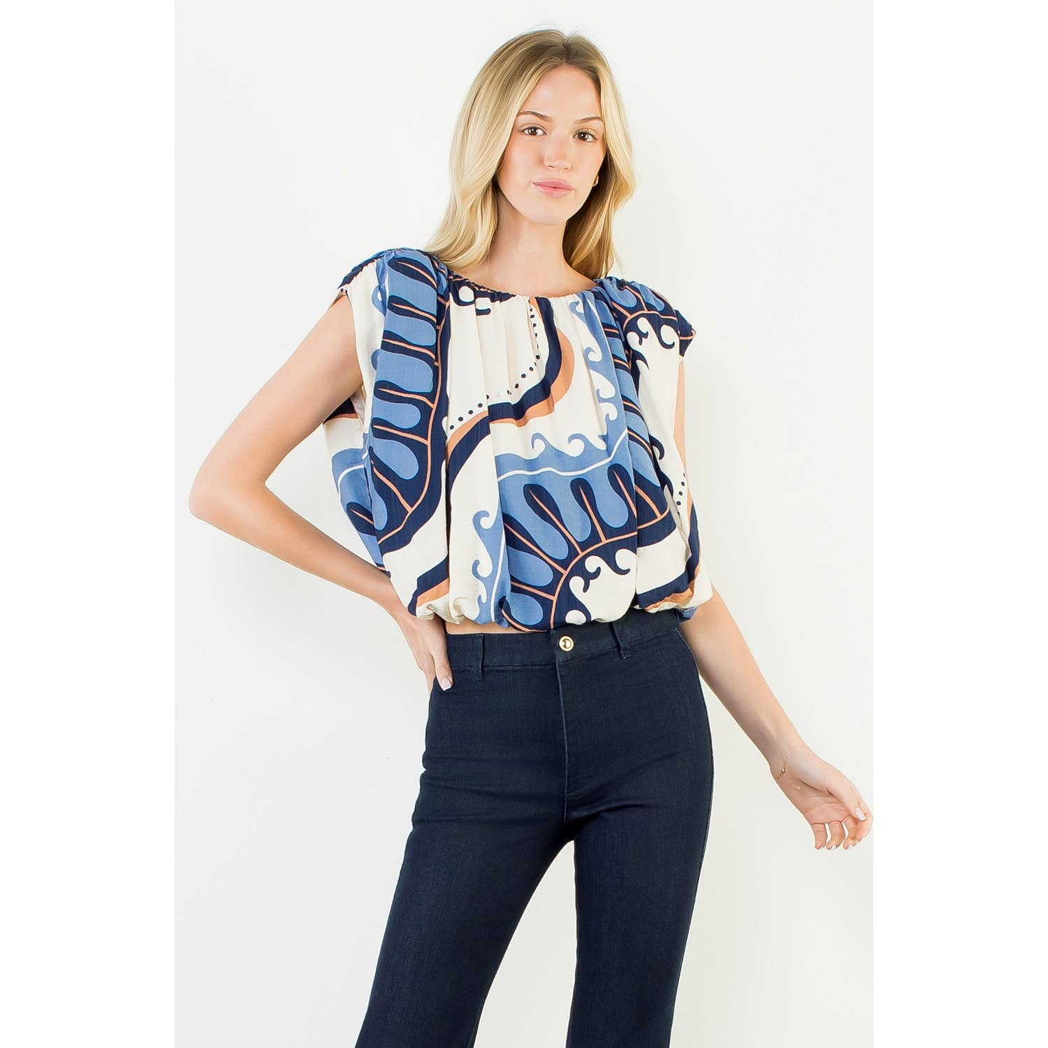 Sleeveless Abstract Top