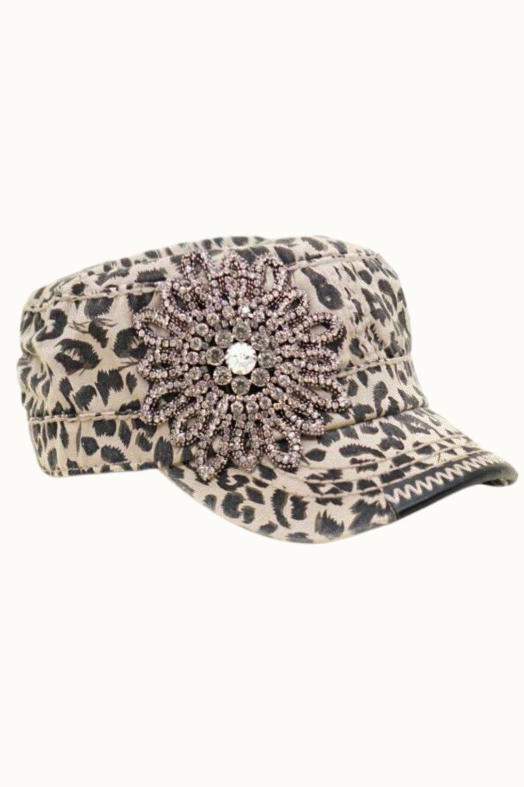 Sunflower Bejeweled Glitz Cadet Cap, Adjustable