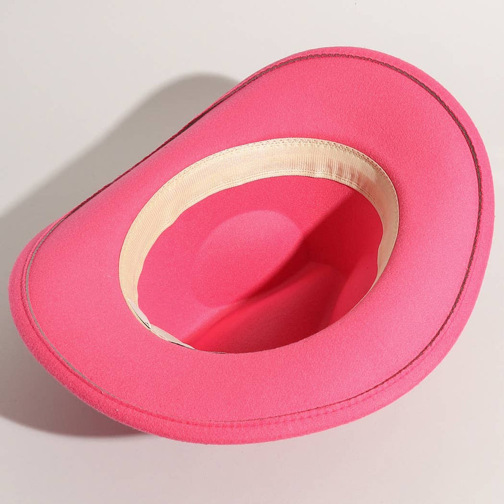 Rhinestone Decorative Solid Color Cowboy Hat