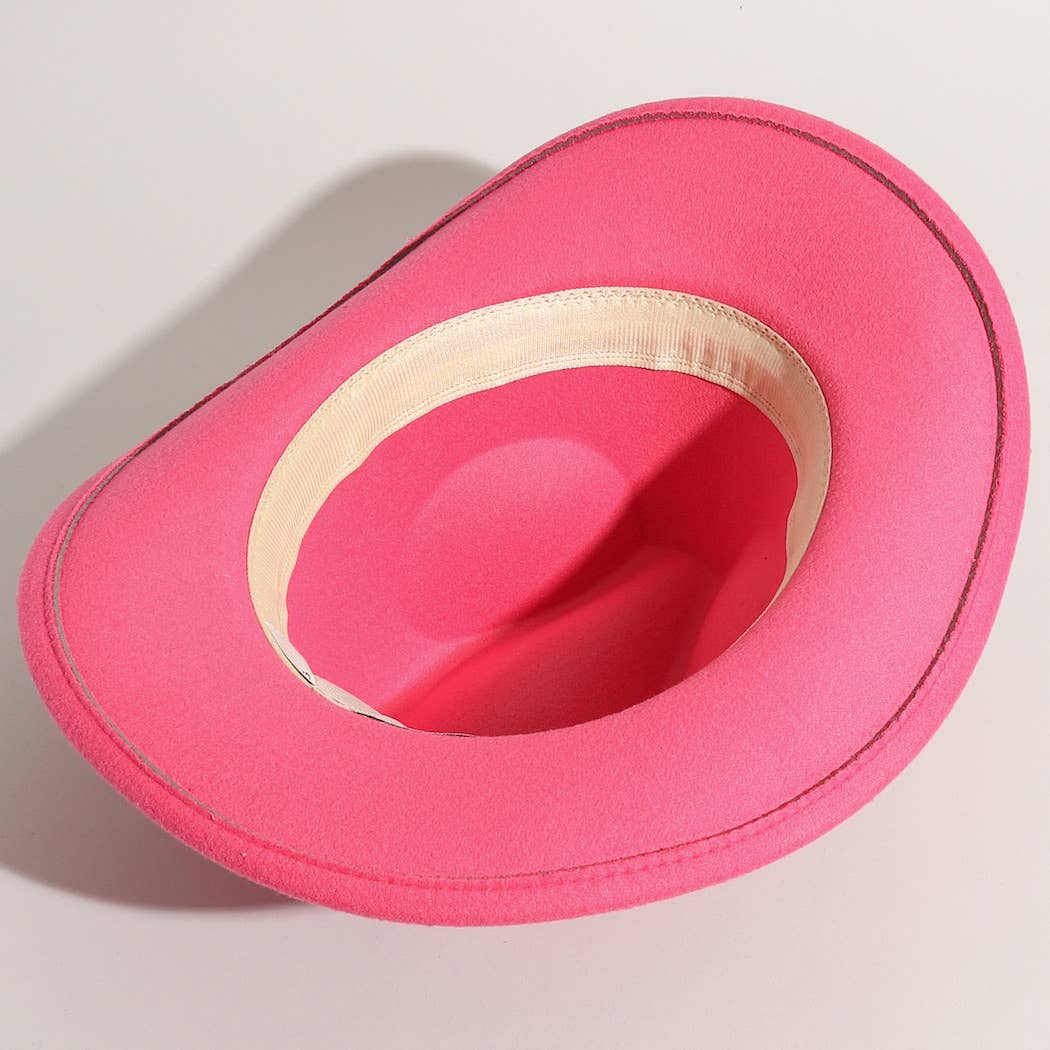 Rhinestone Decorative Solid Color Cowboy Hat