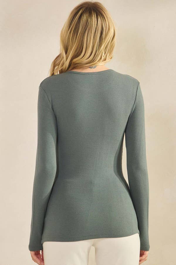 Pure Comfort Ribbed Long Sleeve Top Fall Tops