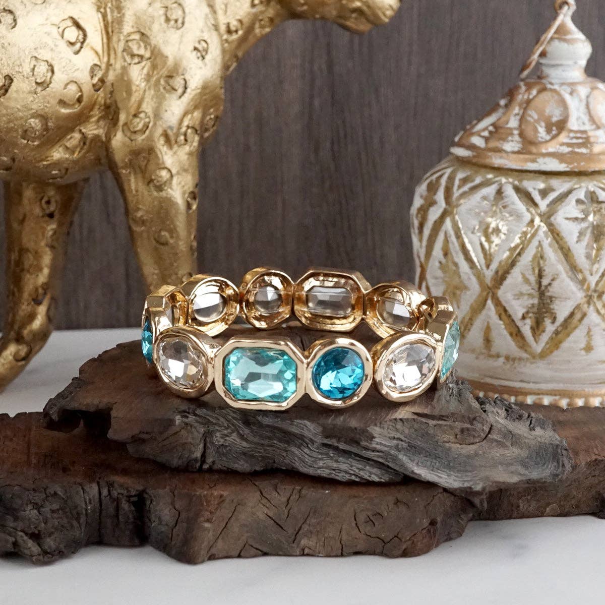 Emerald Green Statement Stretch Gem Bangle