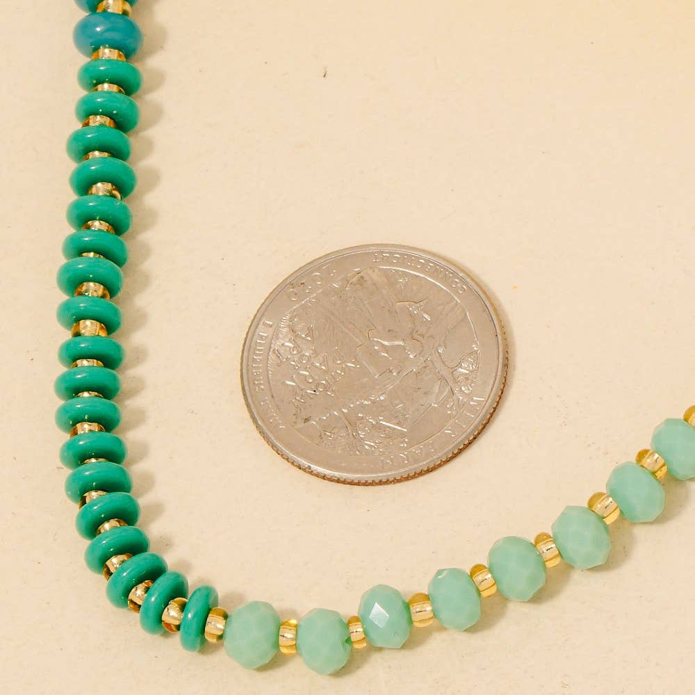 Stone And Glass Beaded Necklace