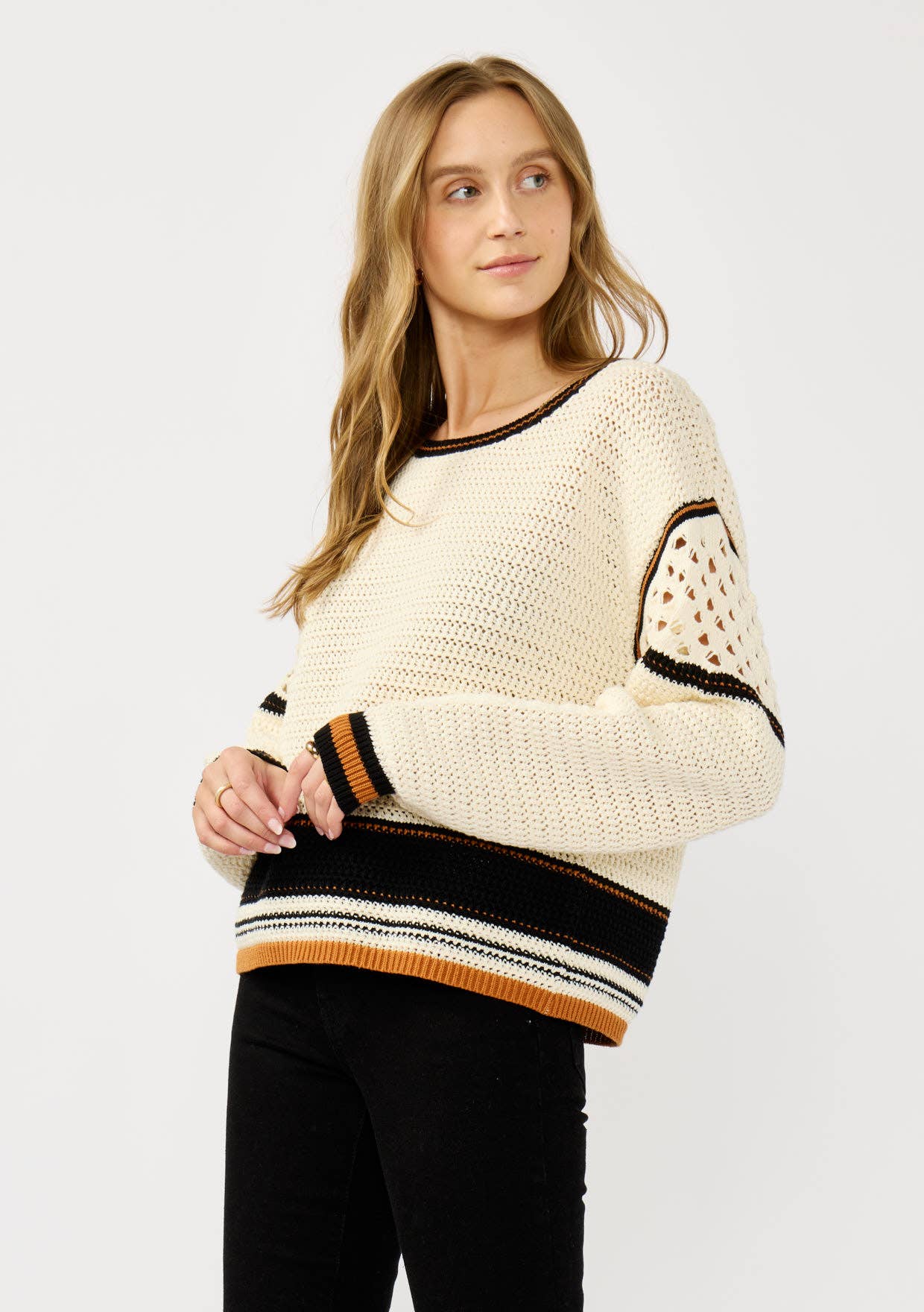 Autumn Stroll Pointelle Sweater