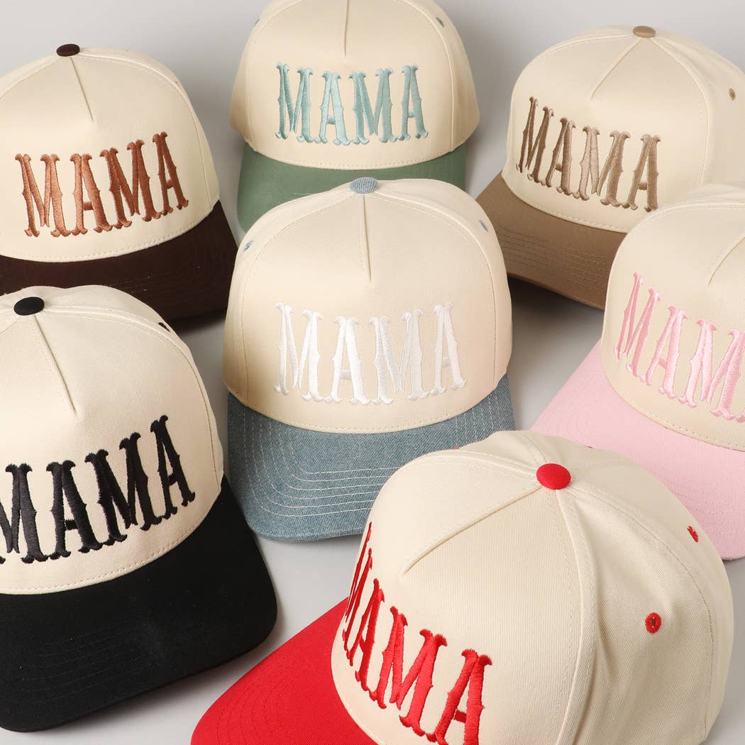 MAMA Typographic Design Embroidery Baseball Cap
