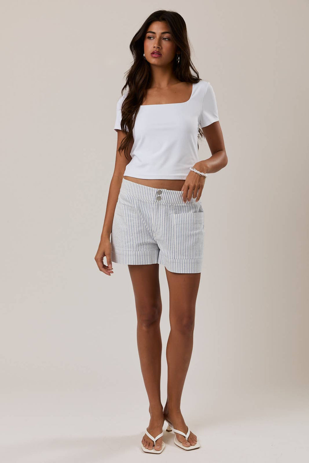 Mid-Rise Stripe Shorts