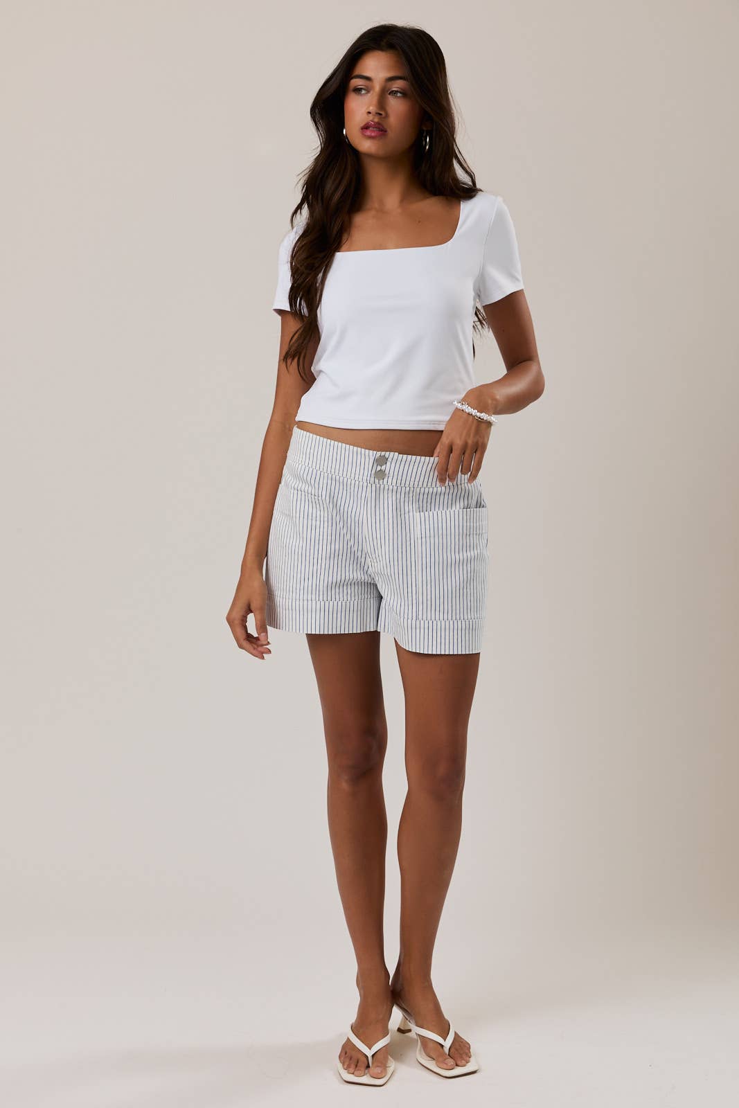 Mid-Rise Stripe Shorts