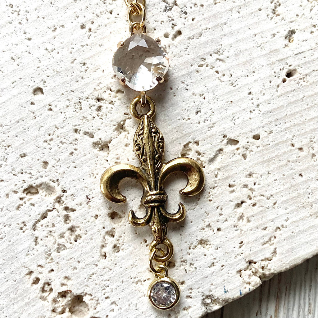 Fleur de Lis Lys Necklace (French Louisiana Quebec Paris)