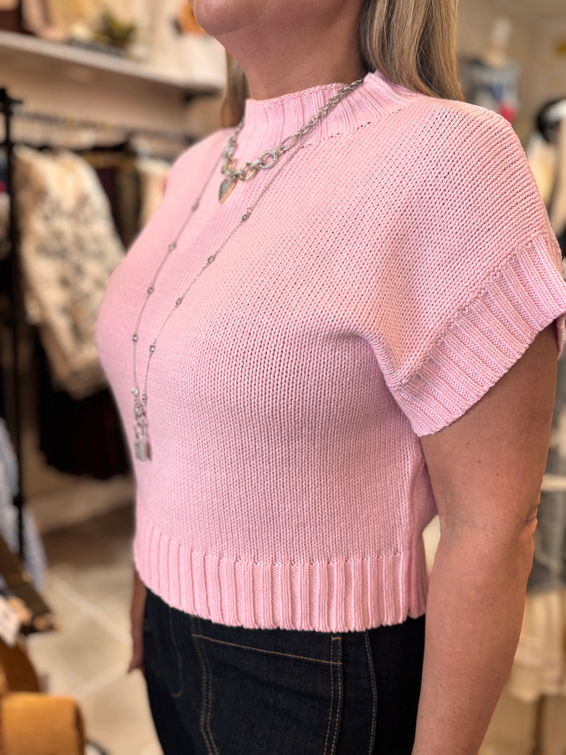 Shelly Cropped Sweater Tee