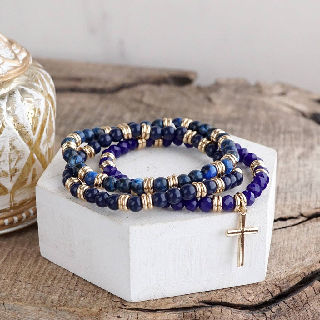 Cross Bracelet Stack Set – Desert Faith Stack - 3 colorways