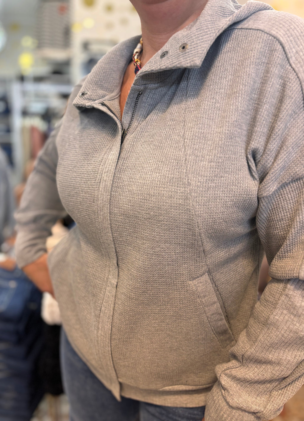 Emi Waffle Zip-Up Jacket