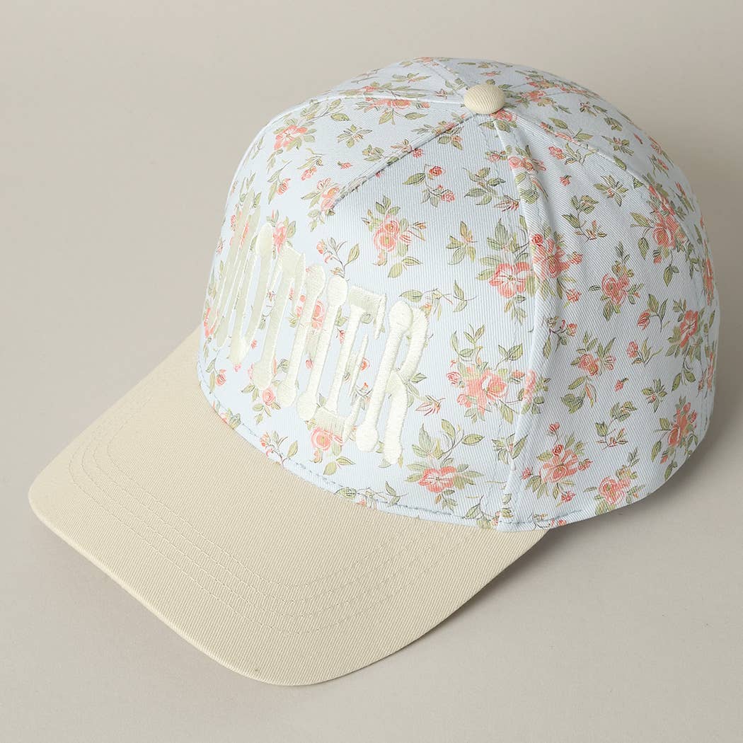 MOTHER Embroidered Flower PatternTrucker Hat
