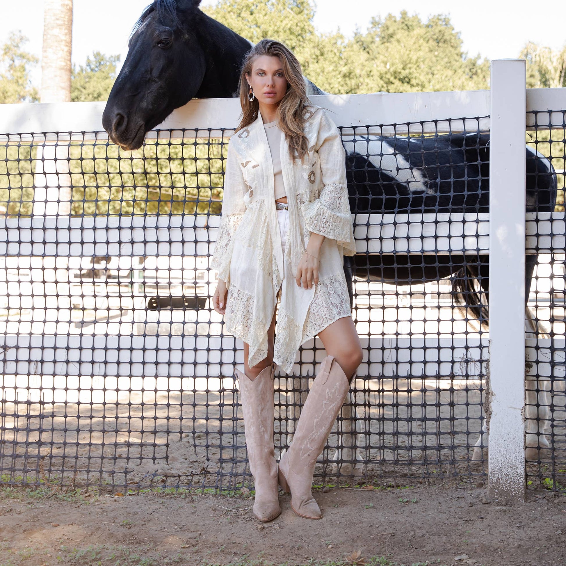 Boho Romantic Layered Cardigan Shrug Lace Patchwork Top/Elena