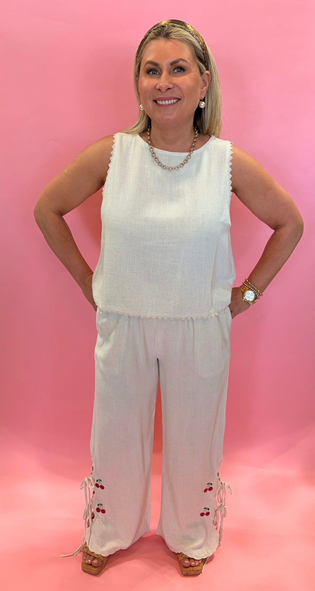 Cherry Tie Breeze Pants