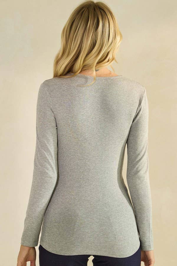 Pure Comfort Ribbed Long Sleeve Top Fall Tops