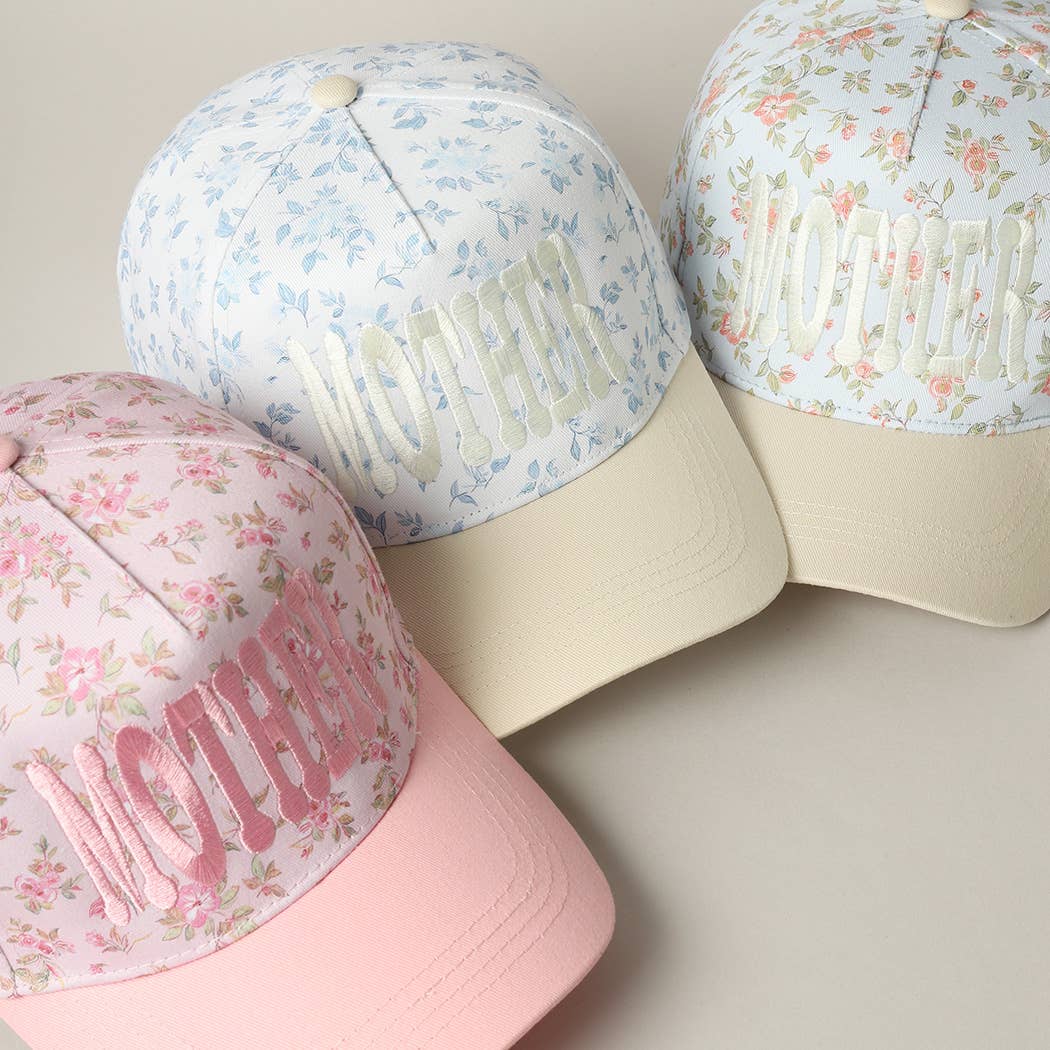 MOTHER Embroidered Flower PatternTrucker Hat