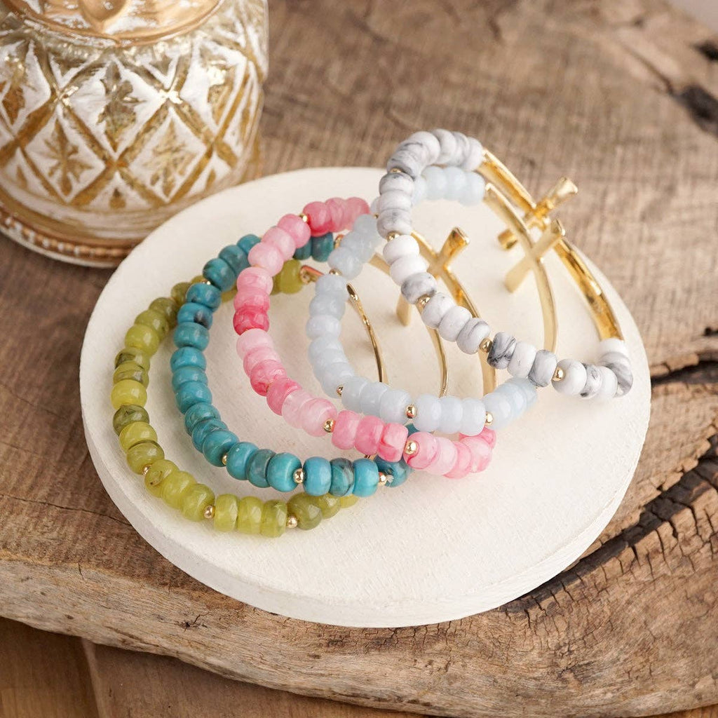 Faithful Pop – Rondelle Acrylic Cross Bracelet