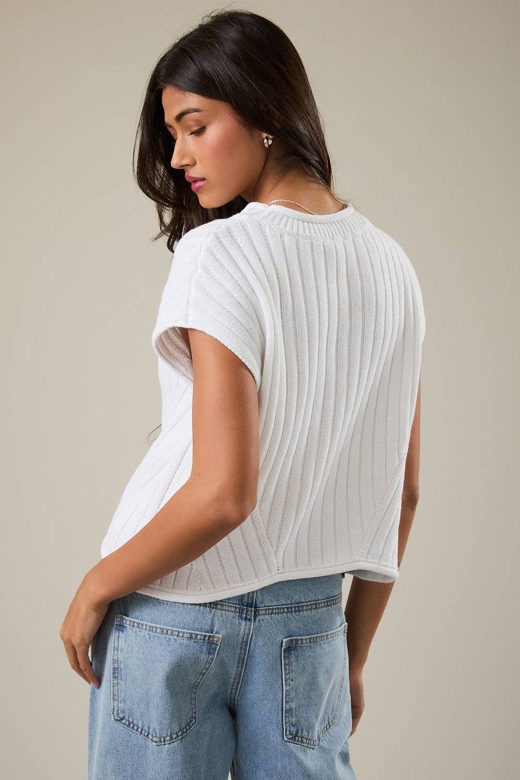 White Summer Everyday Sweater Top/ Reese