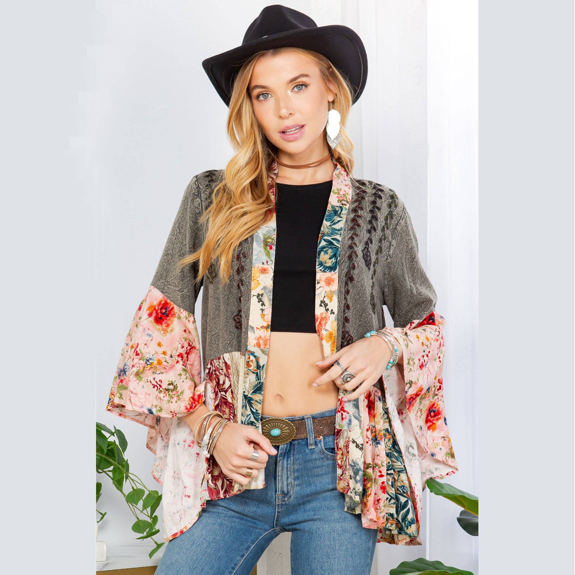 Boho Summer Patchwork Kimono Top