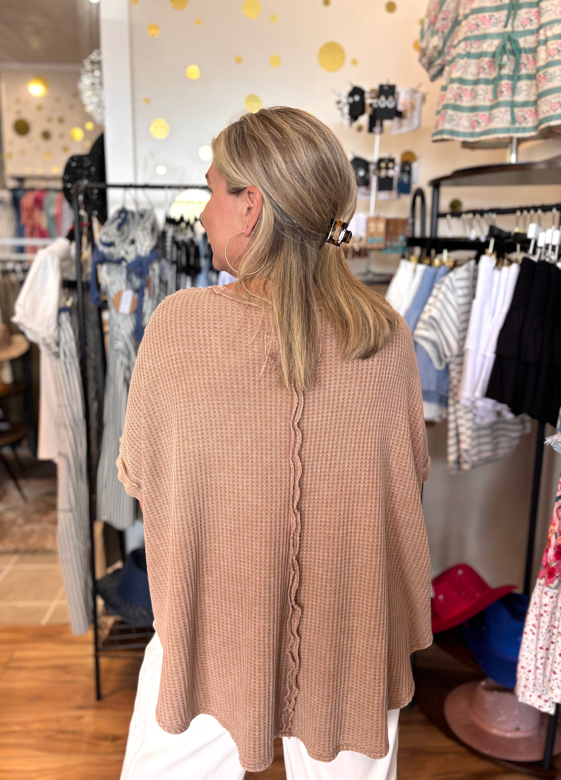 Angelica Mineral Washed Knit Sweater Top