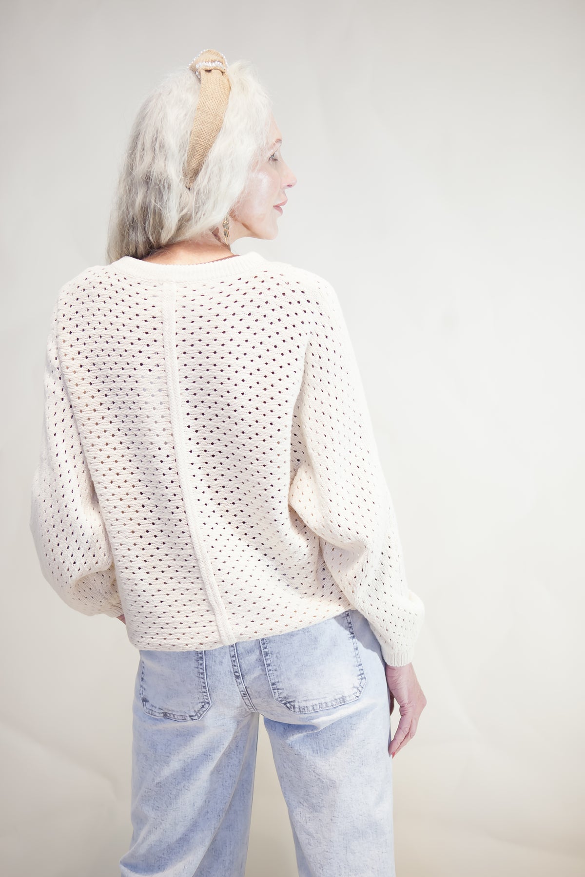 Sutton Pointelle Henley Sweater