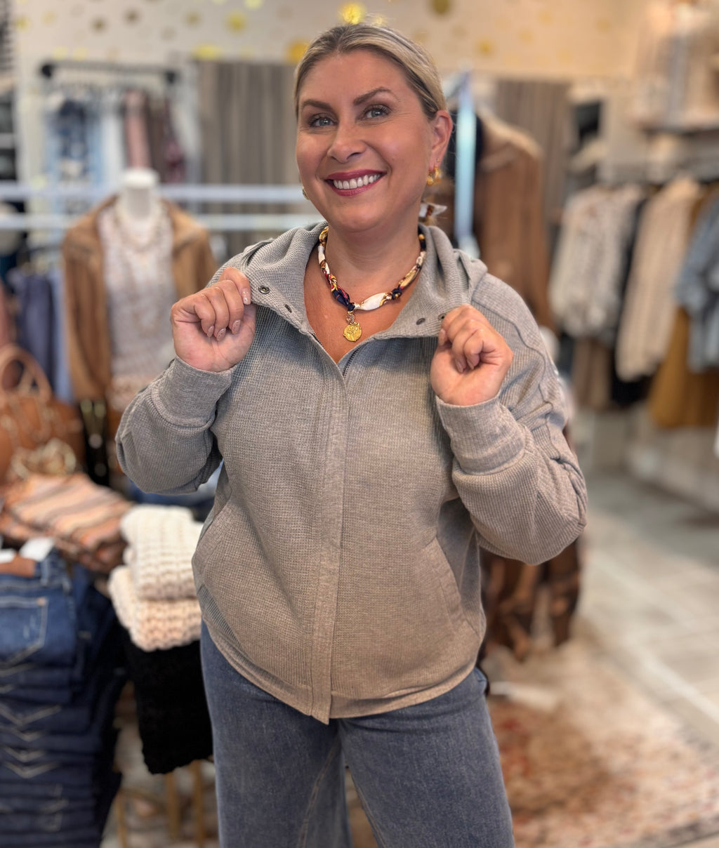 Emi Waffle Zip-Up Jacket