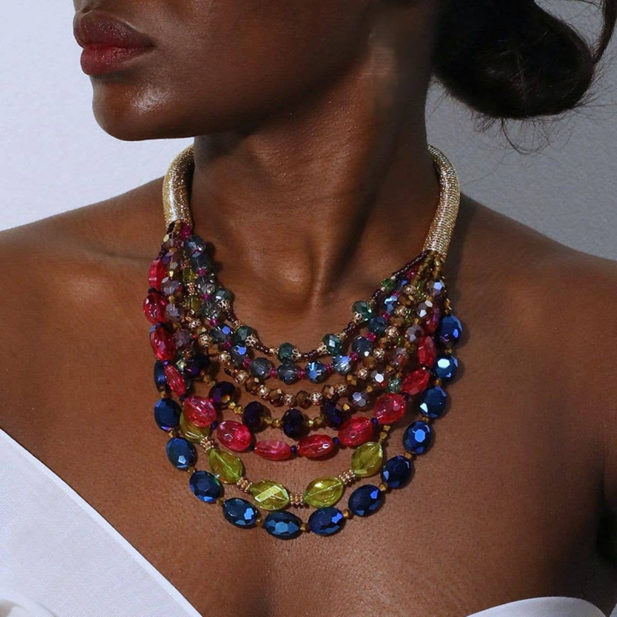 Colorful Beaded Layered Necklace