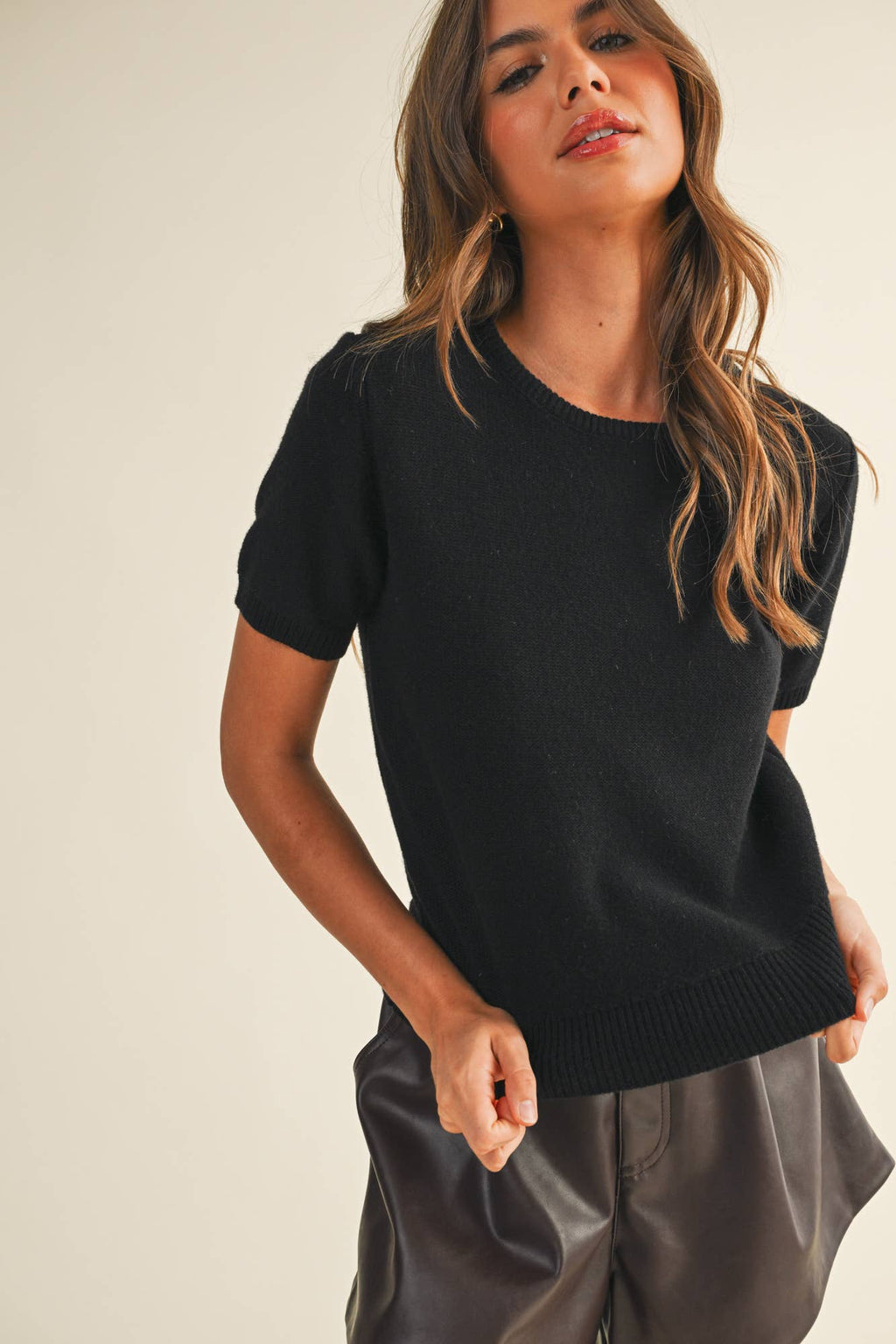 Sabine Short Sleeve Crew Neck Sweater