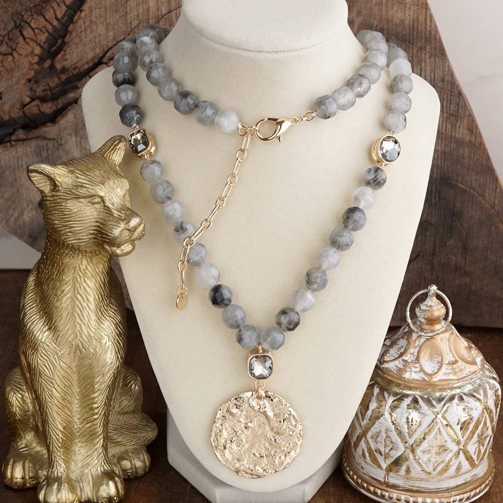 Long Coin Chunky Beaded Necklace – Marbled Muse