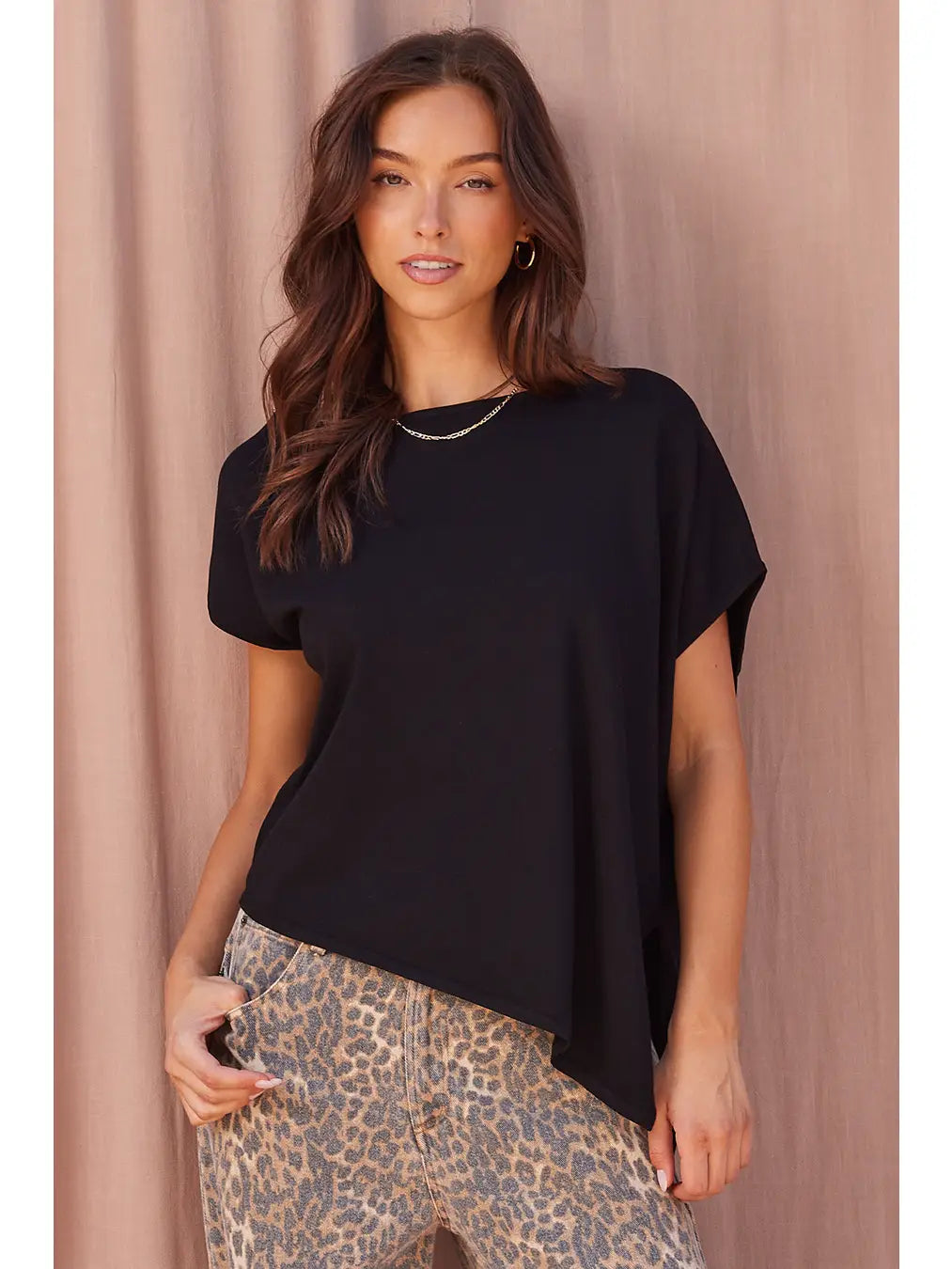 Elowen Asymmetrical Hem Stripe Tunic