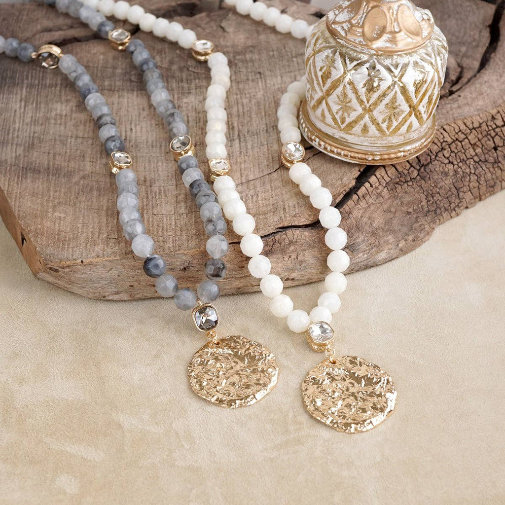 Long Coin Chunky Beaded Necklace – Marbled Muse