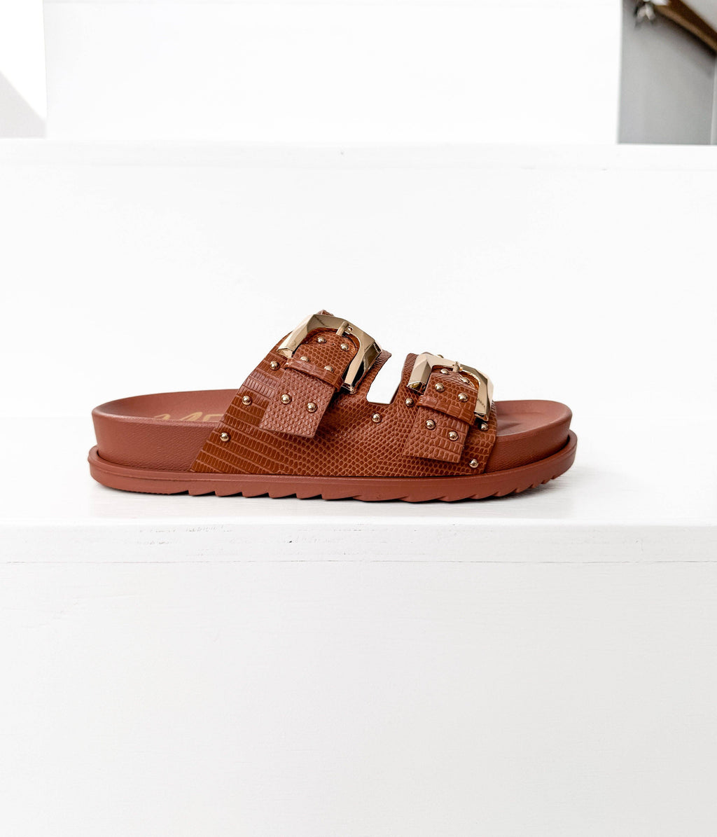 Sandals 2 Buckle in Cognac/ Marigold