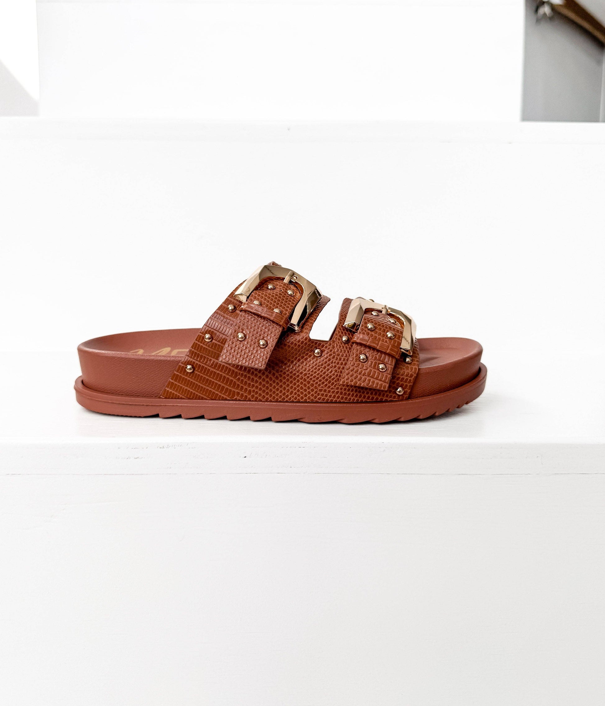 Sandals 2 Buckle in Cognac/ Marigold