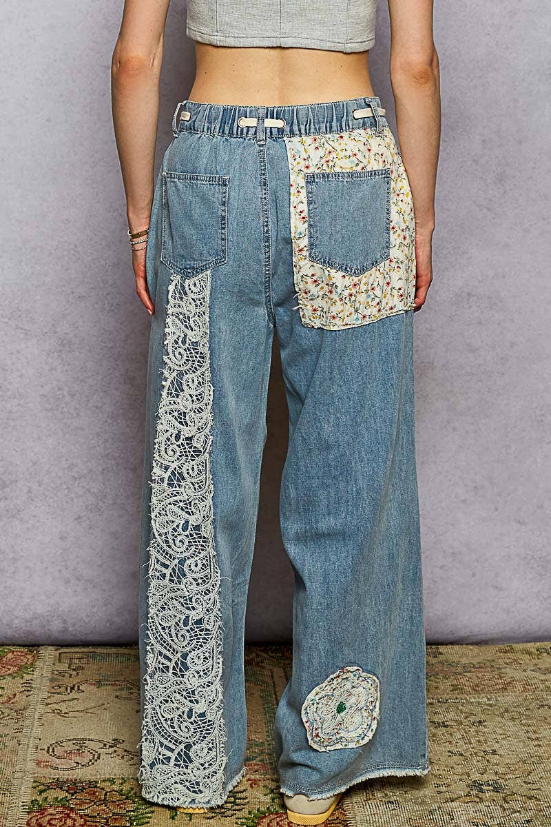 Dawn by POL Floral Patch Pants